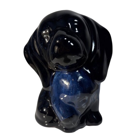 Blue Mountain Pottery Sad Puppy Dog Cobalt Blue 5" Tall Canada BMP - Picture 1 of 6